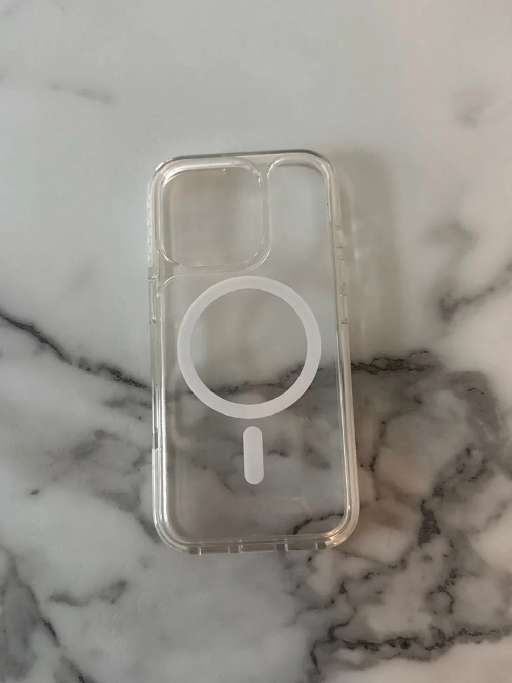 Clear MagSafe-Compatible Phone Case with White Mag Ring Official case for 16 pro